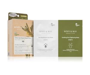 MARY & MAY Daily Safe Black Head Clear Nose Mask patch purifiant anti-pores dilatés du nez pour le traitement de la peau en deux étapes 2x10 pcs
