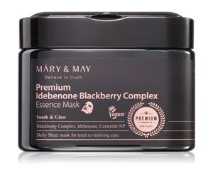 Mary&May Premium Idebenone Blackberry Complex Essence Mask masque hydratant en tissu effet raffermissant grand format 20 pcs