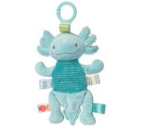 Mary Meyer, 41621M, Taggies Hochet en peluche avec jouet d'activité Crinkle Me et étiquettes sensorielles, 22,9 cm, pétillant Aqua Axolotl