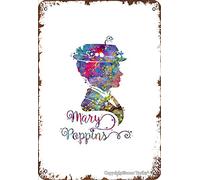 Mary Poppins Affiche décorative vintage en étain 20,3 x 30,5 cm pour maison, cuisine, salle de bain, ferme, jardin, garage