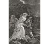 Mary Queen of Scots s'échappe du château du Loch Leven le 2 mai 1568. Après une impression de William Sharp à partir d'une œuvre de Robert Smirke initialement présentée dans la galerie historique de