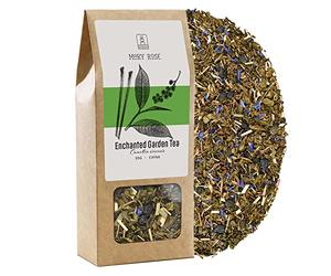 Mary Rose Thé vert Enchanted Garden | Thé vert Gunpowder | Additifs fruits et plantes | Additifs naturels | Aronia et Citronnelle | Source de théine | Stimulation naturelle | 50 g