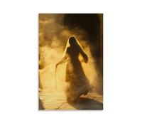 Mary Running to Tell The Disciples of The Empty Tomb, Her Robe Flowing behind Her Through The Golden Morning Mist. Décoration murale contemporaine à suspendre 40 x 60 cm