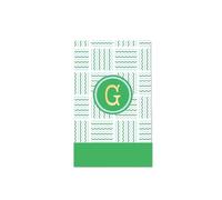 Mary Square Shorelines Monogram Initial G 6 x 4 Inch Green 80 Page Memo Flip Notepad with Magnetic Closure
