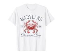 Maryland EST 1788 Crabe Bleu Rétro Tendance Pêcheur Esthétique T-Shirt