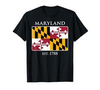 Maryland Flag 7th US State 1788 Maryland Native T-Shirt