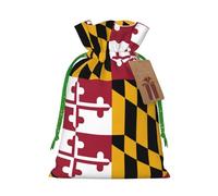 Maryland State Flag Sac de Noël Cadeau Happy Halloween Snacks Panier Cordon de serrage Mariage Favor Party