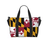 Maryland State Flag Sac de voyage pour femme, grand sac fourre-tout de week-end, sac d'entraînement de gym, sac d'hôpital pour maman, noir, One Size