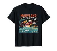 Maryland The Old Line State Chesapeake Bay Icônes de Voyage T-Shirt