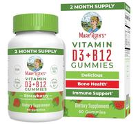 MaryRuth Organics, Vitamin D3 & B12 Gummies, Gusto Fragola, 60 Gommine vegane, Testato in Laboratorio, Vegetariane, Senza Glutine, Senza Soia, Senza OGM