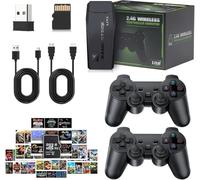 MARYS ELLEAY Console de Jeu Rétro sans Fil, 20000+ Jeux Intégrés, 9 Émulateurs, 4K HD, 2 Manettes de Jeu, Dongle sans Fil, Plug and Play pour TV (128G With 40000Game Black)