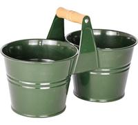 Mary's Garden Supplies Seau de 12,5 cm pour 2 pots avec poignée en bois, couleur verte