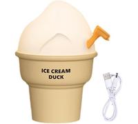 Mary's Marys Veilleuse Mignonne en Forme de Crème Glacée Canard pour Enfants - LED Tactile, Rechargeable 1200mAh, Éclairage Doux - Lampe Décorative et de Chevet Jaune