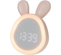 Mary's MW20532 Lampe de chevet lapin rose LED avec réveil et horloge LED pour la chambre de bébé