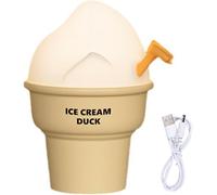 Marys Veilleuse Mignonne En Forme De Crème Glacée Canard Pour Enfants Led Tactile, Rechargeable 1200mah, Éclairage Doux Lampe Décorative Et De Chevet Jaune[Vei9271512]