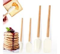Maryse Patisserie, 4 Pièces Marises de Cuisine Silicone Spatule Cuisine Résistantes à la Chaleur Spatule Patisserie avec Manche en Bois Ustensiles à Pâtisserie pour la Cuisson la Cuisine