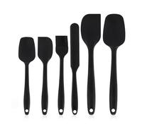 Maryse Patisserie Ensemble de spatules en Silicone antiadhésives, résistantes à la chaleur, retourneur for cuisson, mélange d'outils, 6 pièces(Black)