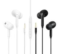 MAS CARNEY Lot de 2 Écouteurs Filaire, Écouteurs Intra-Auriculaires avec câble, Prise Jack 3,5 mm avec Microphone et contrôle du Volume pour iPhone, Sony Xperia, Motorola Moto, Android, Smartphone, PC