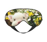 Mas de sommeil en forme de cochon avec fleur de viol - Design mis à jour - Bloque la lumière - Pour homme et femme