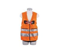 MAS Gilet de signalisation 40 Quick EN361 EN20471 2 points, veston orange pou...