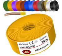 MAS Premium 5-100 m Câble conducteur monofil H07 V-U 1,5 2,5 fil simple rigide (H07 V-U 1,5 GE, 70 m)