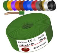 MAS Premium 5-100 m Câble conducteur monofil H07 V-U 1,5 2,5 fil simple rigide (H07 V-U 1,5 GN, 50 m)