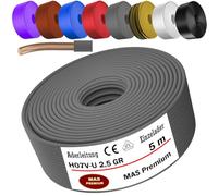 MAS Premium 5-100 m Câble conducteur monofil H07 V-U 1,5 2,5 fil simple rigide (H07 V-U 2,5 GR, 5 m)