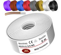 MAS Premium 5-100 m Câble conducteur monofil H07 V-U 1,5 2,5 fil simple rigide (H07 V-U 2,5 WS, 5 m)