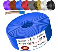 MAS Premium 5 à 100 m de câble filaire, monofil H07 V-U 1,5 2,5 fil simple rigide (H07 V-U 2,5 HBL, 60 m)