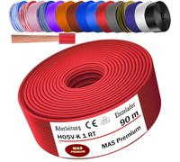 MAS Premium Câble conducteur H05 V-K 1 mm² BLWS BR DBL DBLWS GNGE GR HBL OR RS RT RTWS SW U-MAR.BL VIO ou WS - Fil unique flexible - De 5 à 100 m - Rouge