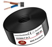 MAS Premium Câble d'alimentation en caoutchouc - 5-100 m - H05RN-F - 2 x 0,75 mm², 2 x 1 mm², 3G0,75 mm² ou 3G1 mm² - Câble flexible pour appareils lourds (H05RN-F 2 x 1 mm², 30 m)