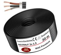 MAS Premium Câble d'alimentation en caoutchouc - 5-100 m - H07RN-F 3G 1, 3G 1,5, 3G 2,5, 3G 4, 3G 6, 3 x 1,5 - Câble flexible pour appareils lourds - H07RN-F 3 x 1,5 mm², 30 m
