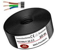 MAS Premium Câble d'alimentation en caoutchouc - 5-100 m - H07RN-F 3G 1, 3G 1,5, 3G 2,5, 3G 4, 3G 6, 3 x 1,5 - Câble flexible pour appareils lourds