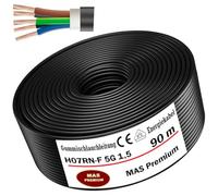 MAS Premium Câble d'alimentation en caoutchouc de 5 à 100 m - H07RN-F 5G1,5, 2,5, 4, 6 ou 10 - Câble flexible avec conducteur de protection pour appareils lourds - (H07RN-F 5G1,5 mm², 90 m)