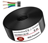 MAS Premium Câble d'alimentation en caoutchouc H07RN-F 3G10 mm² - Flexible avec conducteur de protection pour appareils lourds - De 5 à 40 m - 5 m