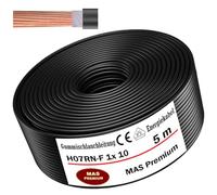 MAS Premium Câble d'alimentation en caoutchouc H07RN-F - 5-500 m - 1 x 1,5, 4, 6, 10, 16, 25, 35, 50 et 2 x 1 - Câble flexible pour appareils lourds - (H07RN-F 1 x 10 mm², 5 m)