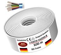 MAS Premium Câble de télécommunication J-Y(ST) Y 4 x 2 x 0,8 de 5 à 250 m - Câble de télécommunication (100 m)