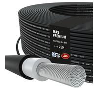 MAS Premium Câble solaire H1Z2Z2-K 4, 6, 10 mm² 5-200m Câble solaire TÜV-2 Halogène-libre double isolation Installation mobile ou fixe dans les systèmes photovoltaïques (H1Z2Z2-K 4, Noir, 25m)