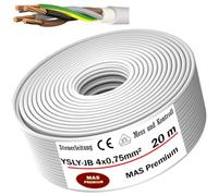 MAS Premium De 5 à 250 m YSLY-JB 4x0,75 mm² Câble de commande flexible gris Câble de pose Câble de mesure, de contrôle et de régulation pour machines-outils Câble de commande (20m)