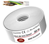 MAS Premium De 5 à 250 m YSLY-JB 4x0,75 mm² Câble de commande flexible gris Câble de pose pour machines-outils Câble de mesure, de contrôle et de régulation (30m)