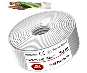 MAS Premium De 5 à 250 m YSLY-JB 4x0,75 mm² Câble de commande flexible gris Câble de pose pour machines-outils Câble de mesure, de contrôle et de régulation (30m)