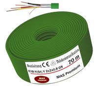 MAS Premium KNX Câble de 5 à 250 m EIB-Y (St) Y 2 x 2 x 0,8 GN Câble de télécommunication, câble de bus, câble de bus d'installation, signaux de bus dans la technique du système de bâtiment (70 m)