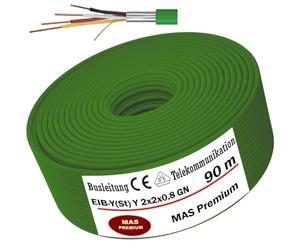 MAS Premium KNX Câble de 5 à 250 m EIB-Y (St) Y 2 x 2 x 0,8 GN Câble de télécommunication, câble de bus, câble de bus d'installation, signaux de bus dans la technique du système de bâtiment (90 m)