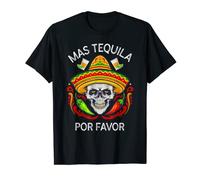 Mas Tequila Por Favor plus tête de mort de tequila drôle Cinco de Mayo T-Shirt