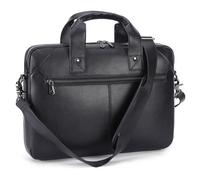 Masa Kawa Mallette fine en cuir pour homme de 15,6 à 16" - Étanche - Pour ordinateur portable de 15,6" et 16" - Noir