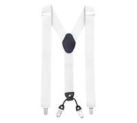 MASADA Bretelles pour hommes Clips robustes 3,5 cm de large jusqu'à 195 cm de hauteur Blanc