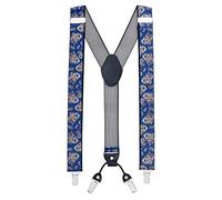 MASADA Bretelles pour hommes Clips robustes 3,5 cm de large jusqu'à 195 cm de hauteur Bleu paisley