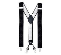 MASADA Bretelles pour hommes Clips robustes 3,5 cm de large jusqu'à 195 cm de hauteur Points noirs