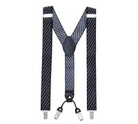MASADA Bretelles pour hommes Clips robustes 3,5 cm de large jusqu'à 195 cm de hauteur Rayures bleu-beige