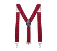 MASADA Bretelles pour hommes Mousqueton robustes 3,5 cm de large jusqu'à 195 cm de hauteur - Losange rouge